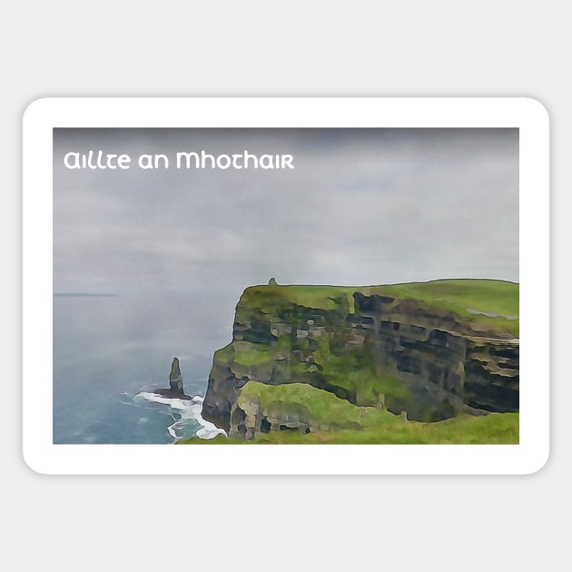 Cliffs of Moher Sticker by LordNeckbeard